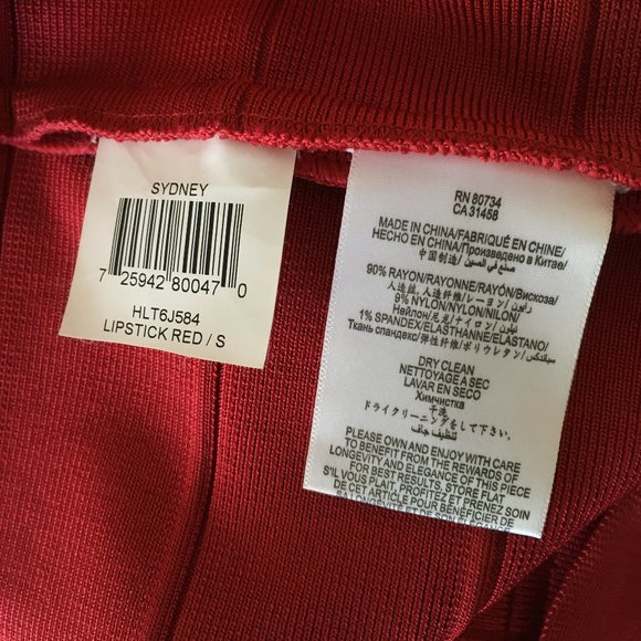 Herve Leger Sydney Bandage Bodycon Scoopneck Mini Dress Lipstick Red Small - Picture 11 of 11